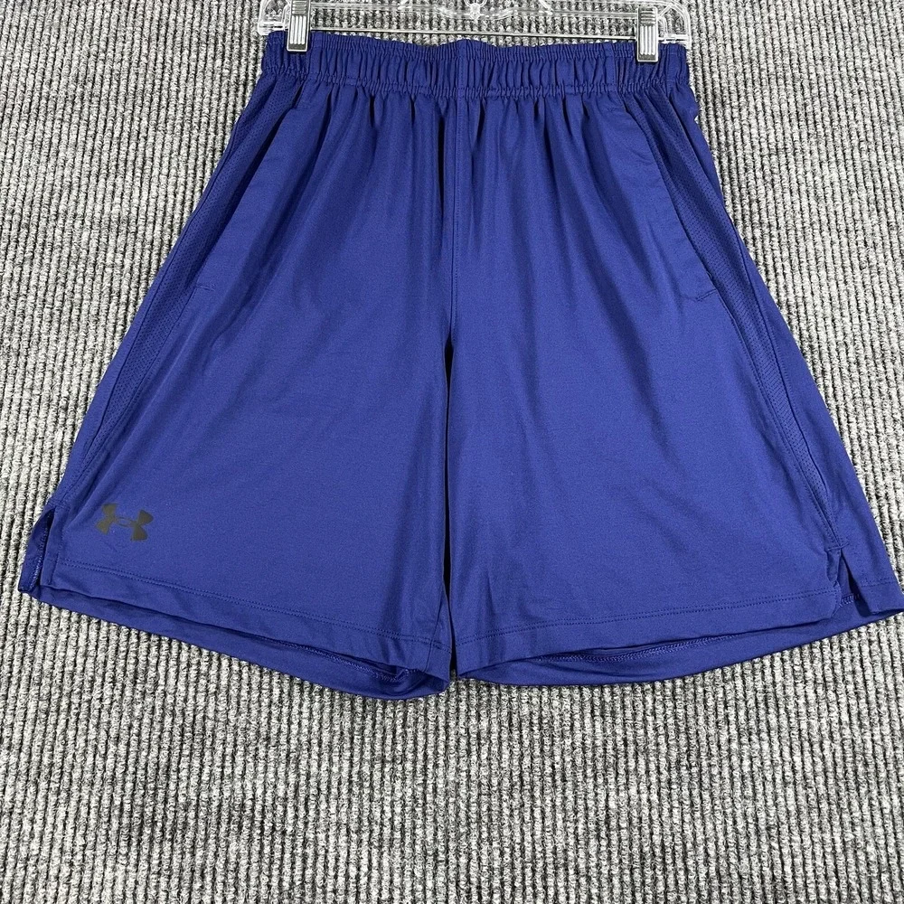 Under Armour Shorts Mens Small Purple Drawstring Athletic Pockets Gym